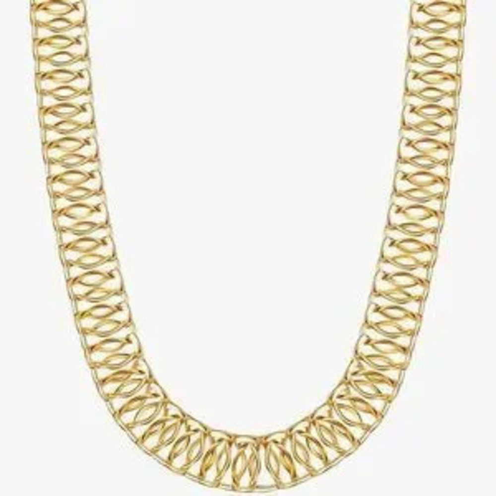 NEW?18K Gold Plated Mesh Chain Necklace, 16inches